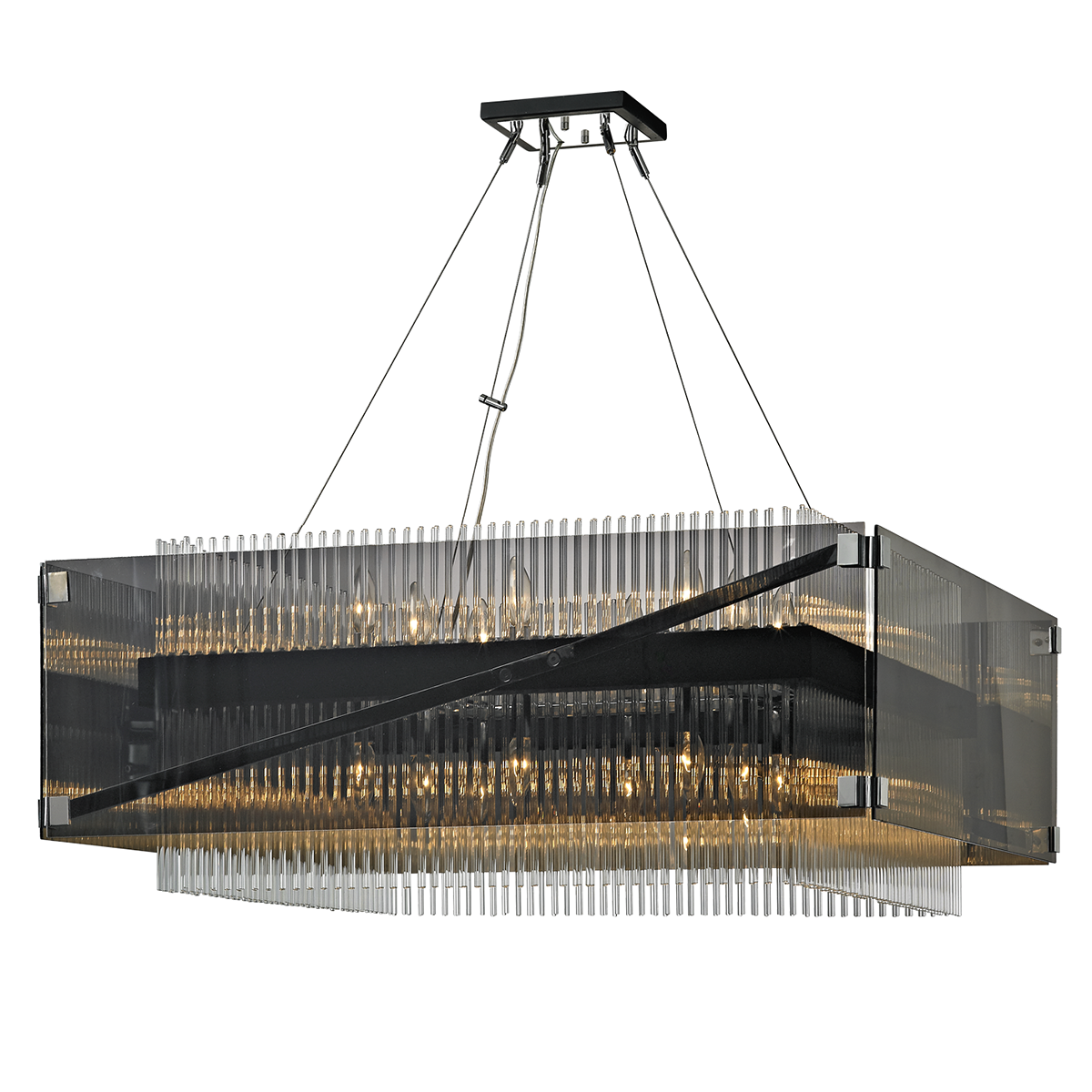 Apollo Chandelier with BRONZE/POLISHED CHROME Finish