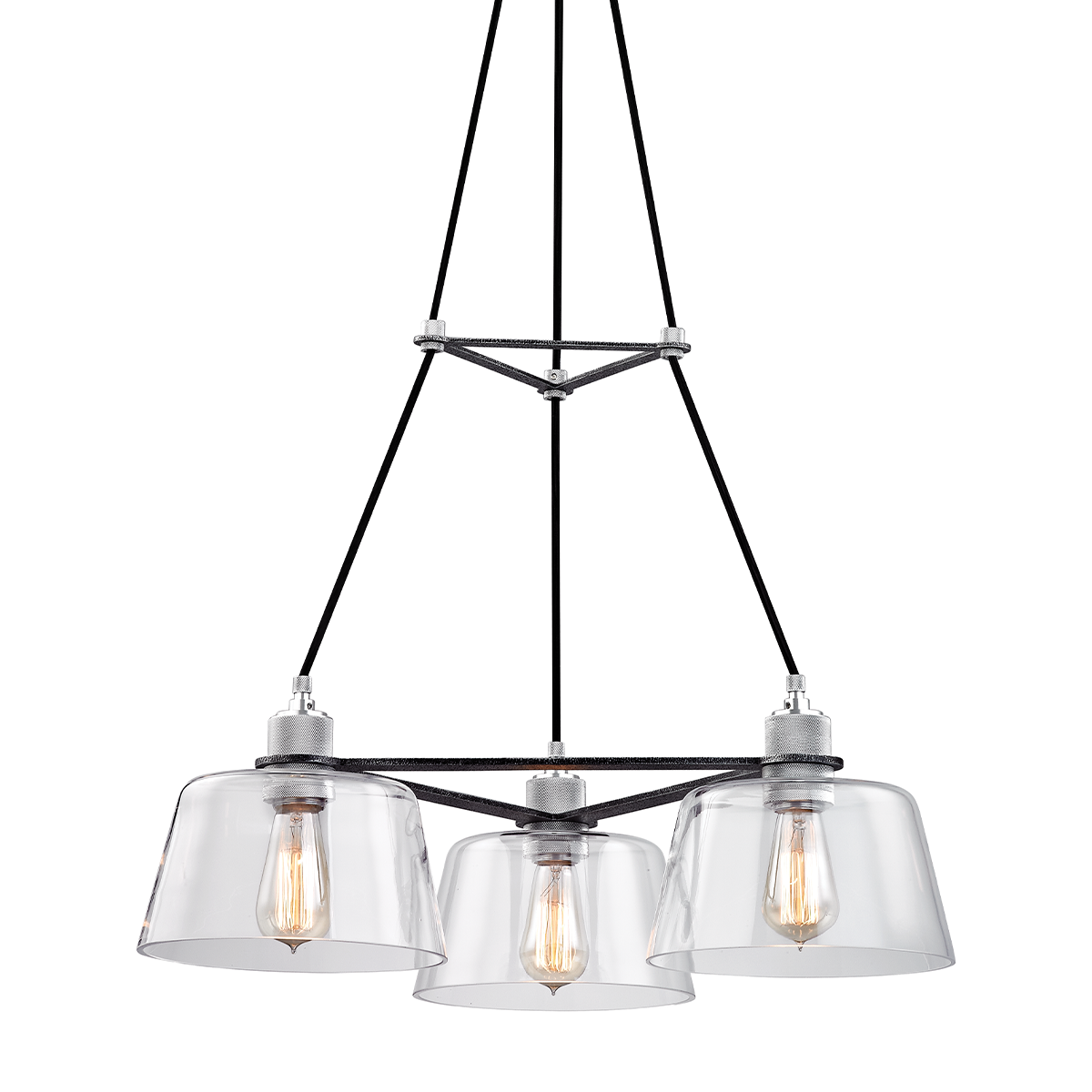 Audiophile Chandelier with OLD SILVER AND POLISHED ALUMIN Finish