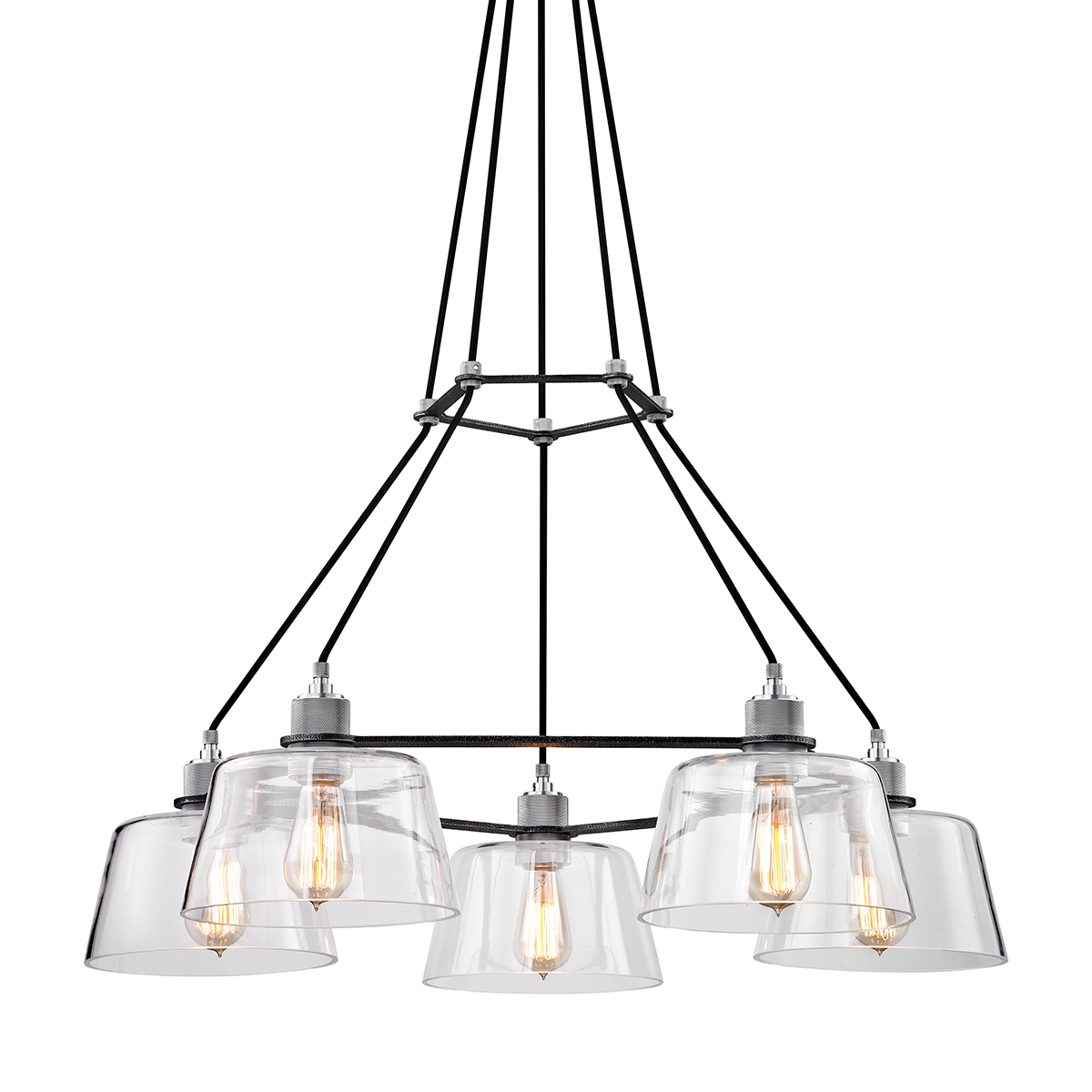 Audiophile Chandelier with OLD SILVER AND POLISHED ALUMIN Finish