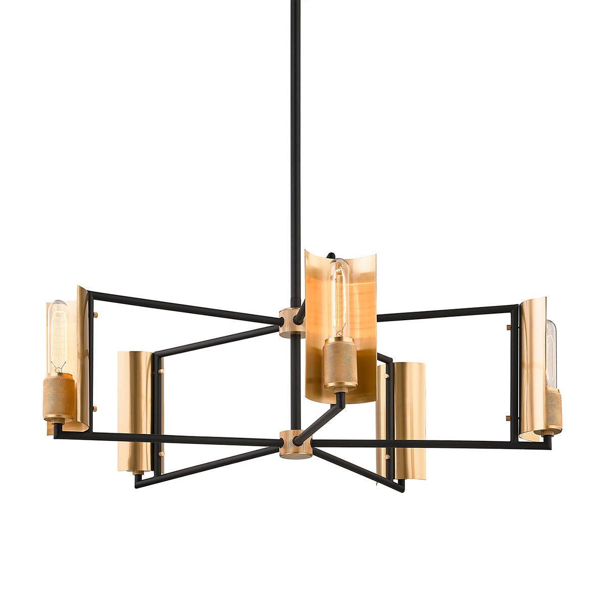 EMERSON 5LT CHANDELIER with SOFT OFF BLACK/BRUSHED BRASS Finish