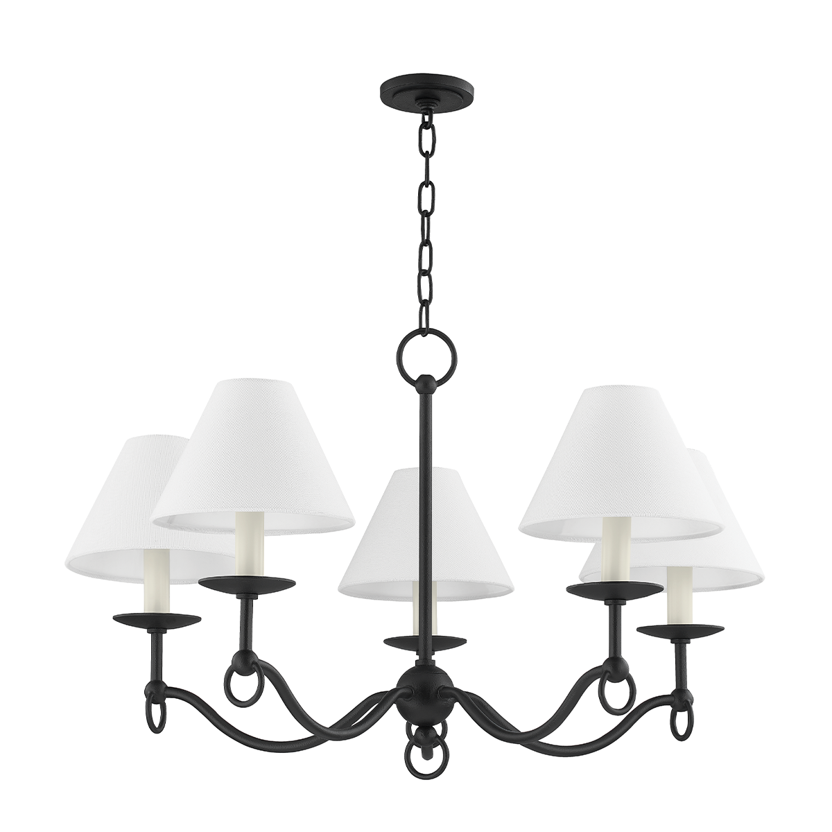 Massi Chandelier with FORGED IRON Finish