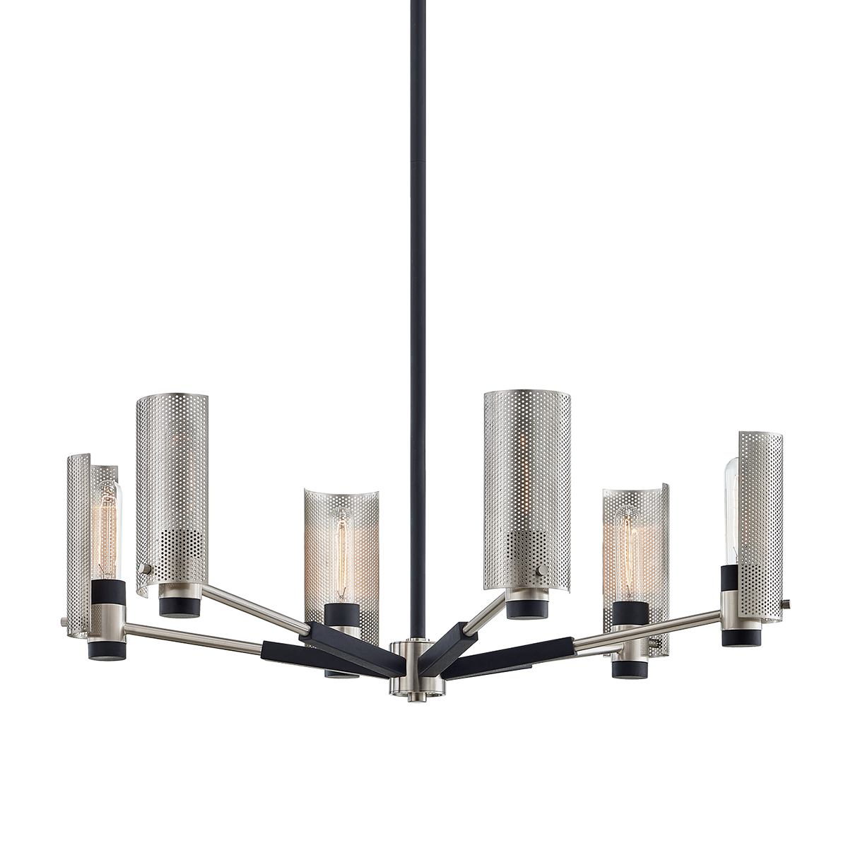 Pilsen Chandelier with SOFT OFF BLACK/SATIN NICKEL Finish