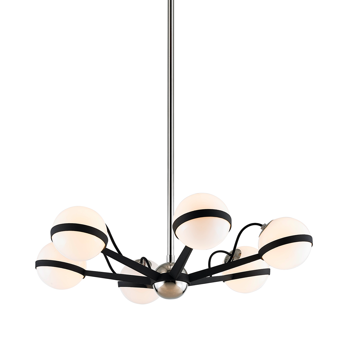 Ace Chandelier with TEXTURED BLACK & POLISH NICKEL Finish