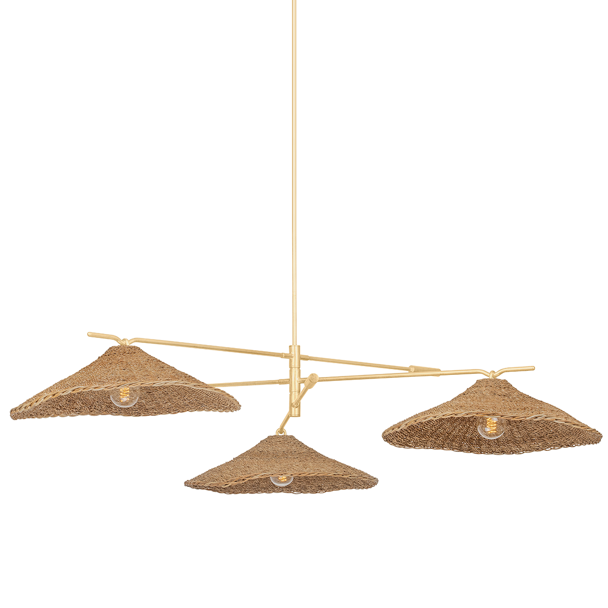 VALIER Chandelier with VINTAGE GOLD LEAF Finish