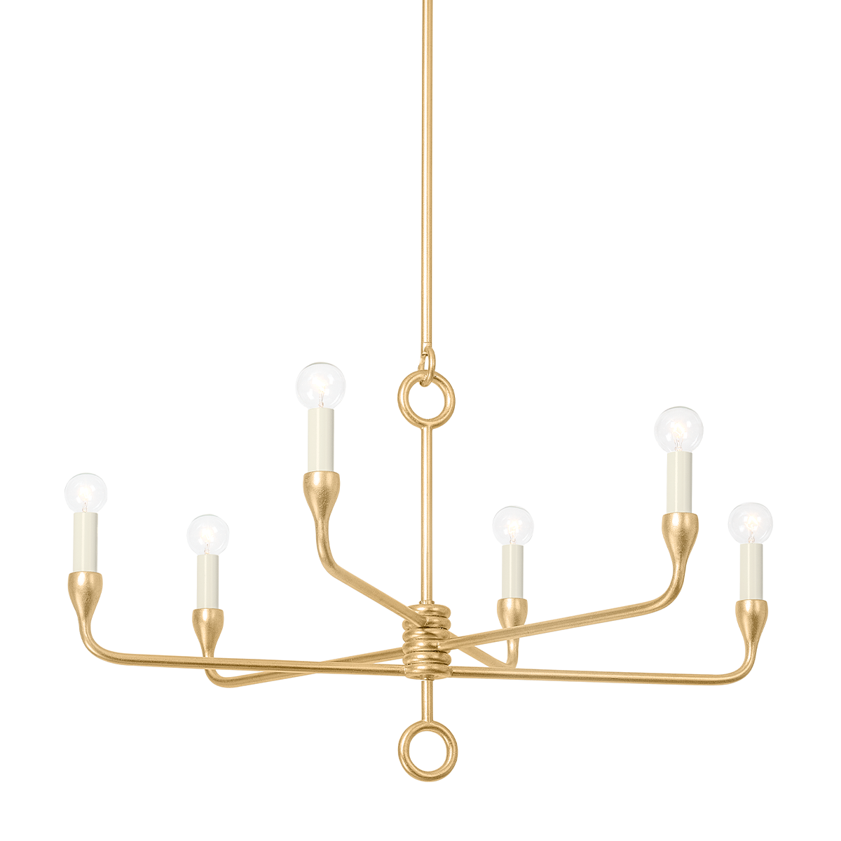 ORSON Chandelier with VINTAGE GOLD LEAF Finish