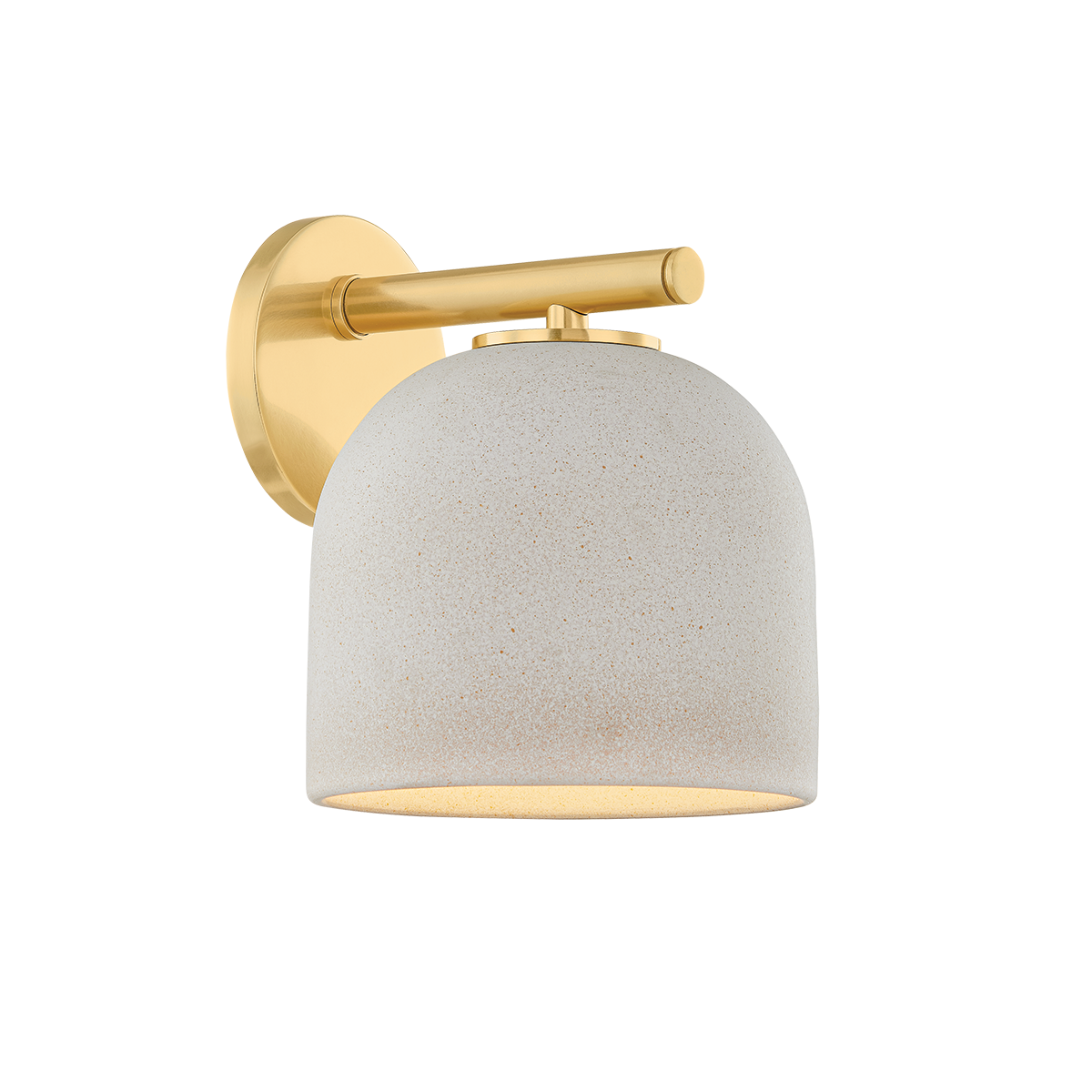 CARA Wall Sconce in AGED BRASS/CERAMIC CREAM PEBBLE Finish