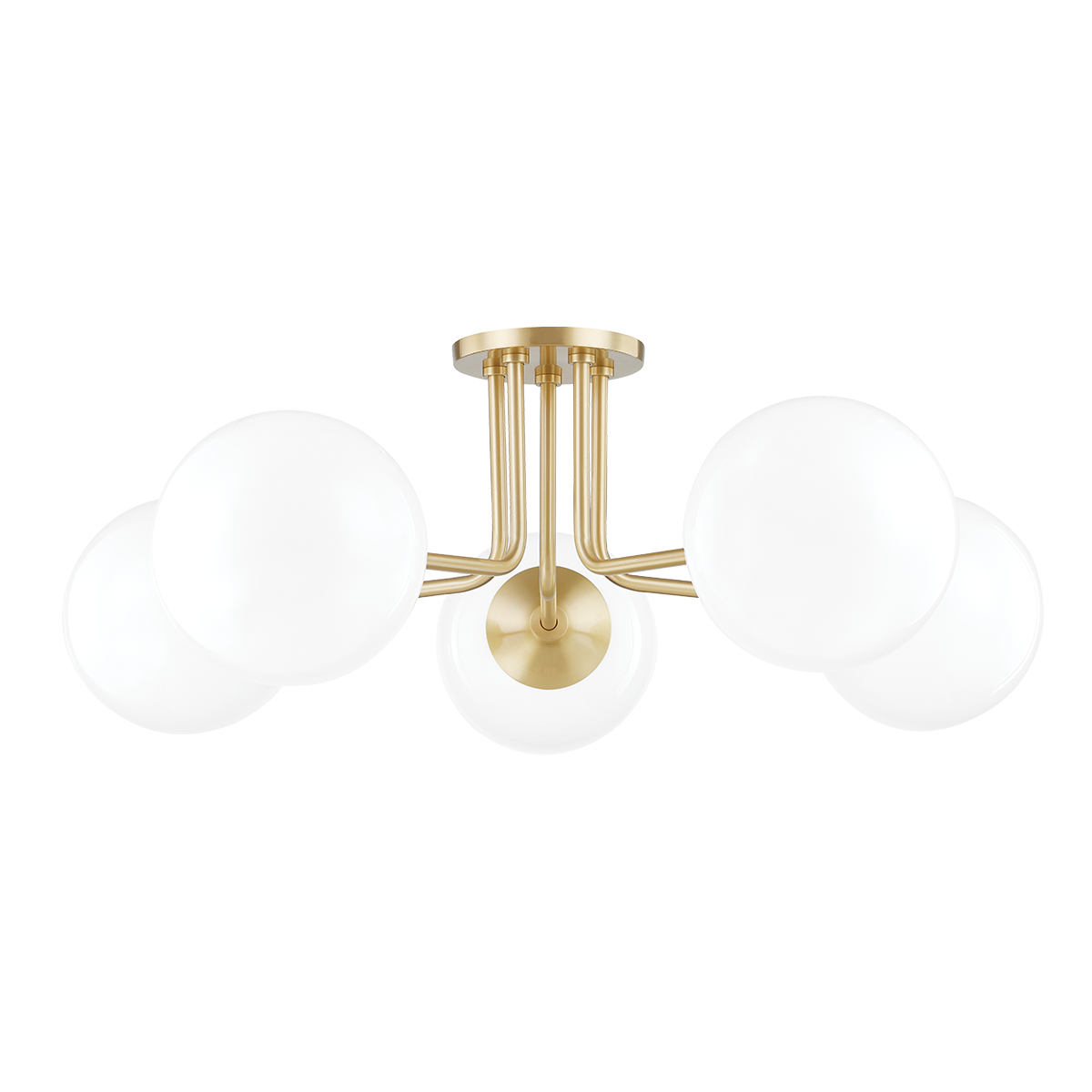 Stella Semi Flush in Aged Brass Finish