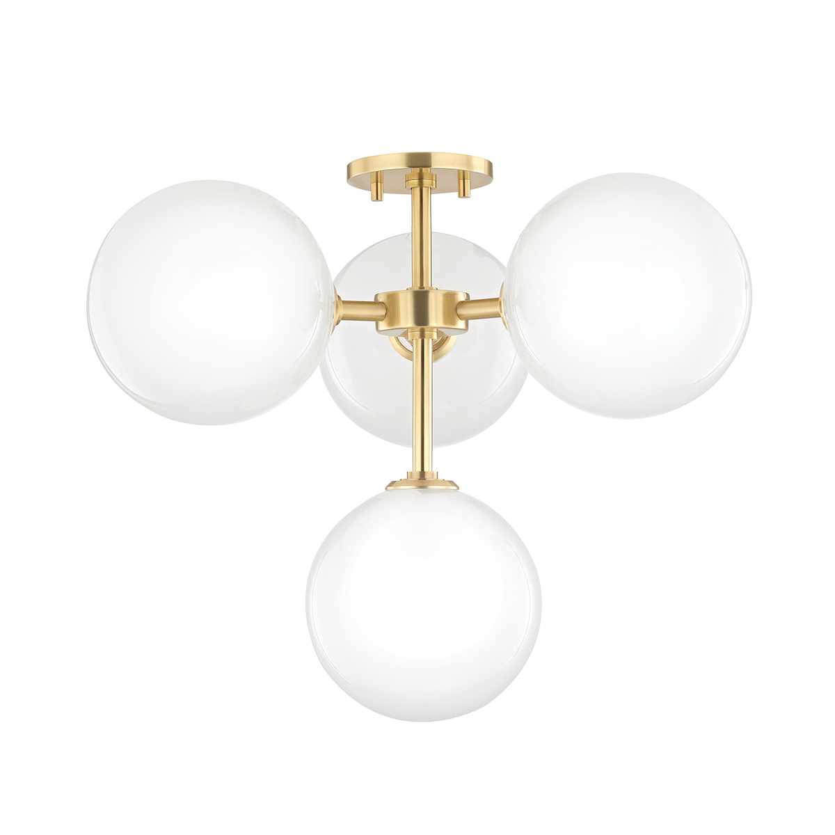 Ashleigh Semi Flush in Aged Brass Finish