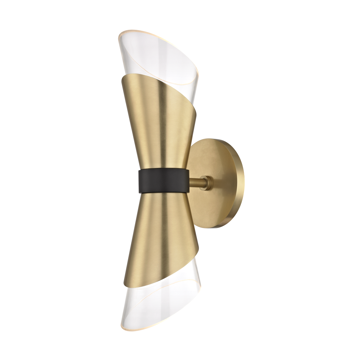 Angie Wall Sconce in Aged Brass/black Finish