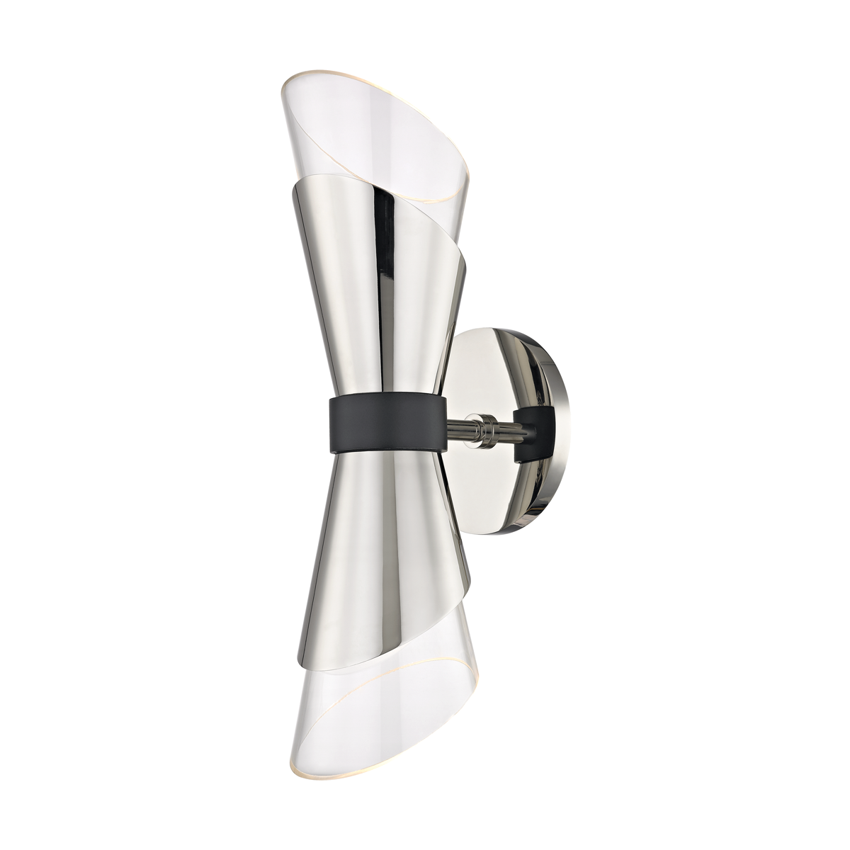 Angie Wall Sconce in Polished Nickel/black Finish