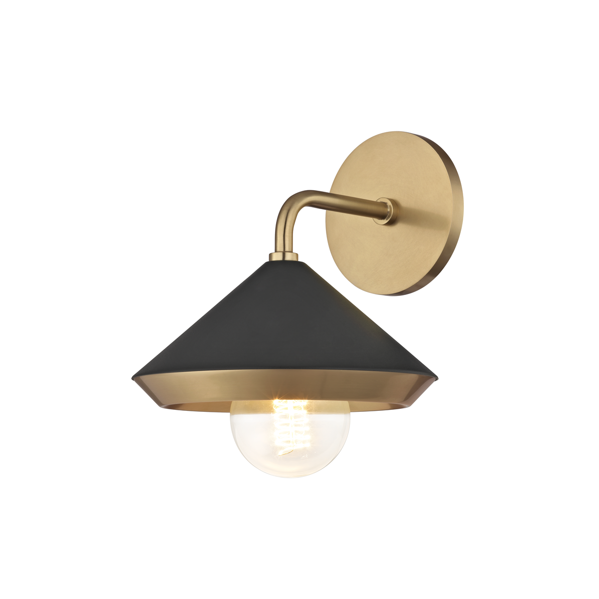 Marnie Wall Sconce in Aged Brass/black Finish