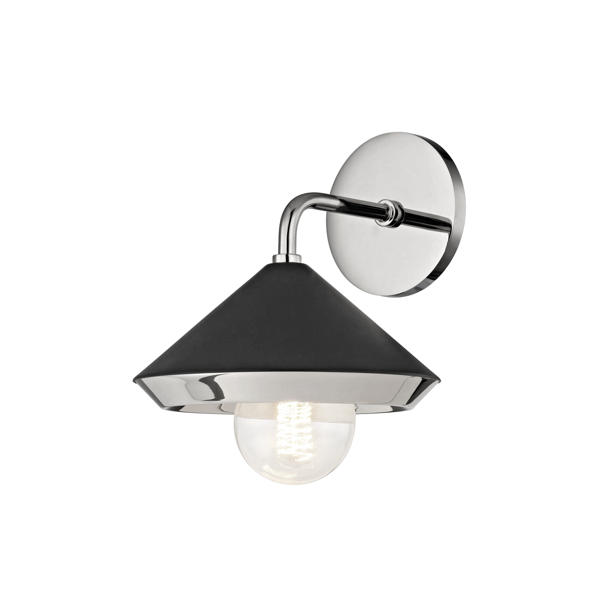 Marnie Wall Sconce in Polished Nickel/black Finish