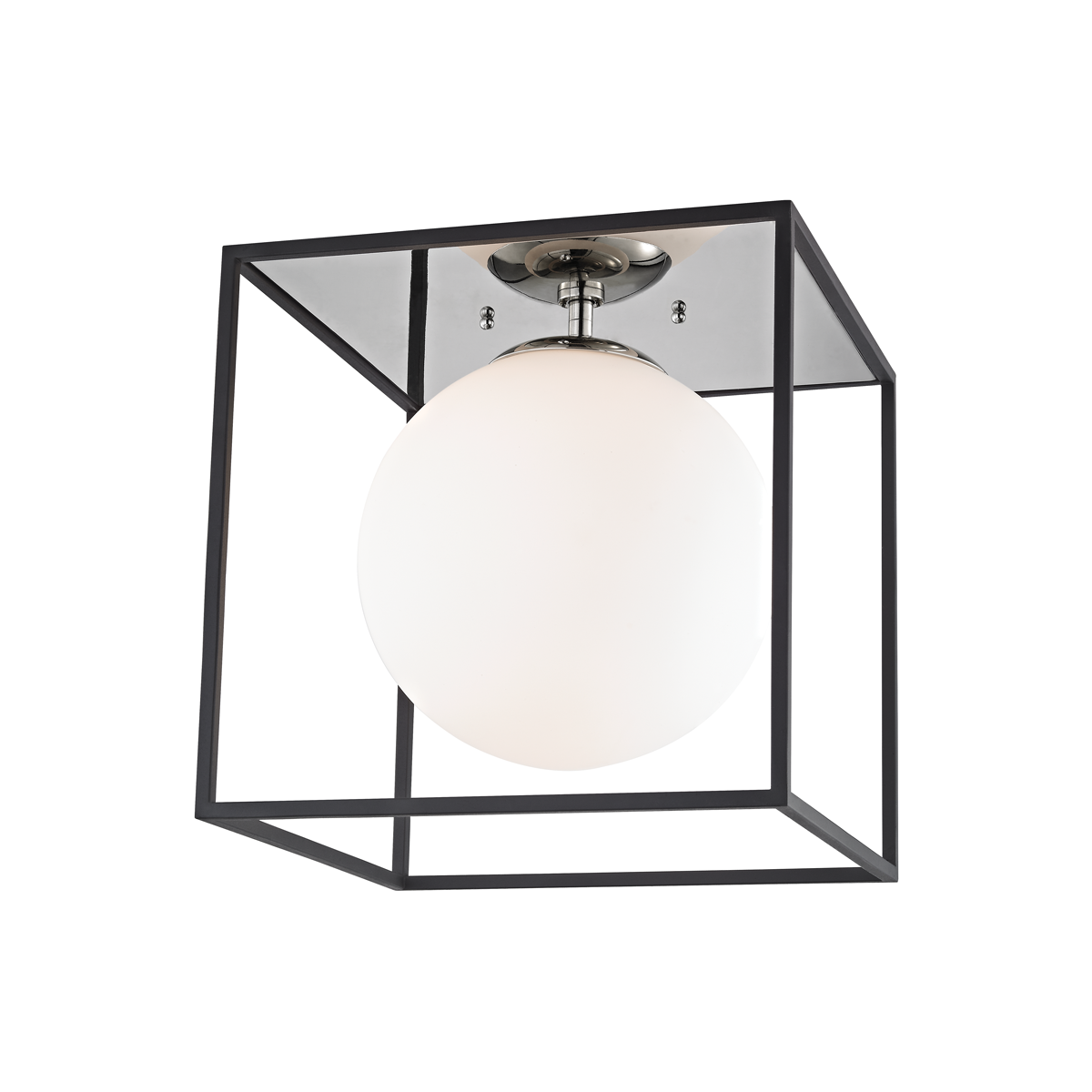 Aira Flush Mount in Polished Nickel/black Finish