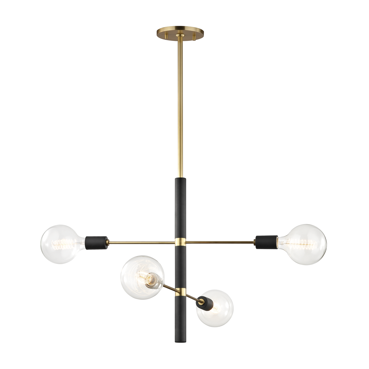 Astrid Chandelier in Aged Brass/black Finish