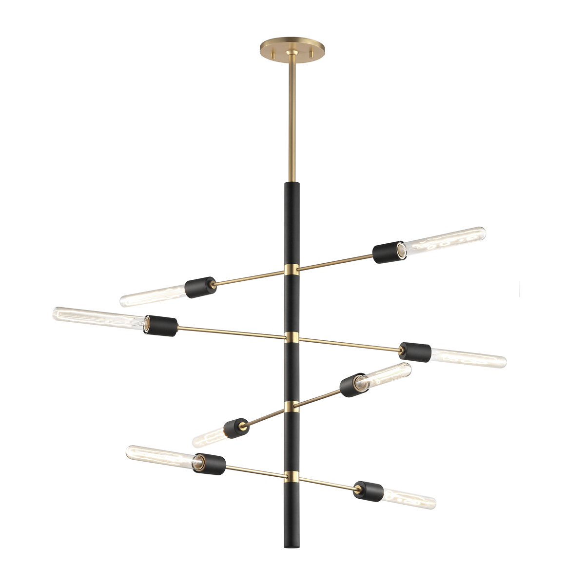 Astrid Chandelier in Aged Brass/black Finish