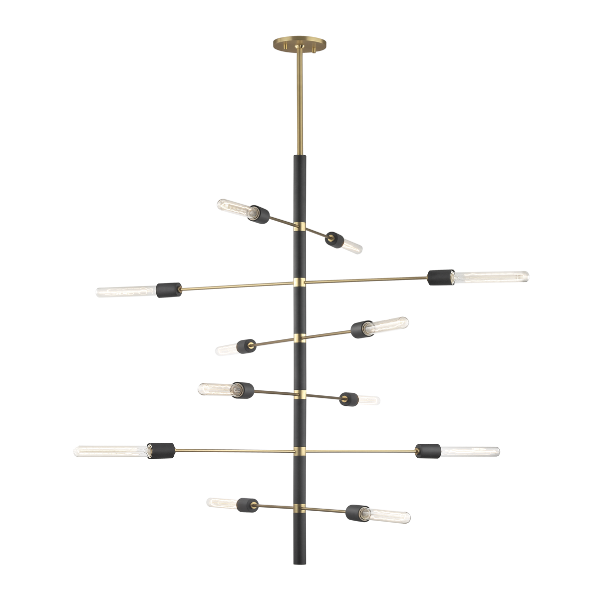 Astrid Chandelier in Aged Brass/black Finish