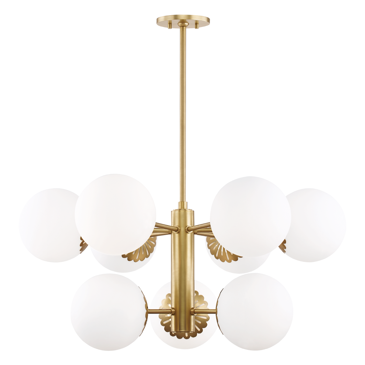 Paige Chandelier in Aged Brass Finish