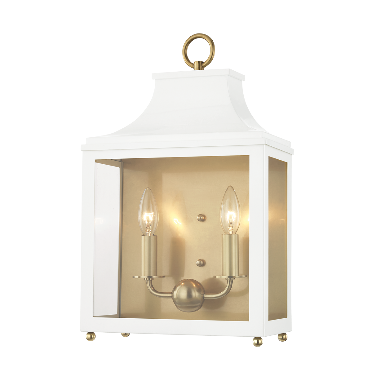 Leigh Wall Sconce in Aged Brass/soft Off White Finish