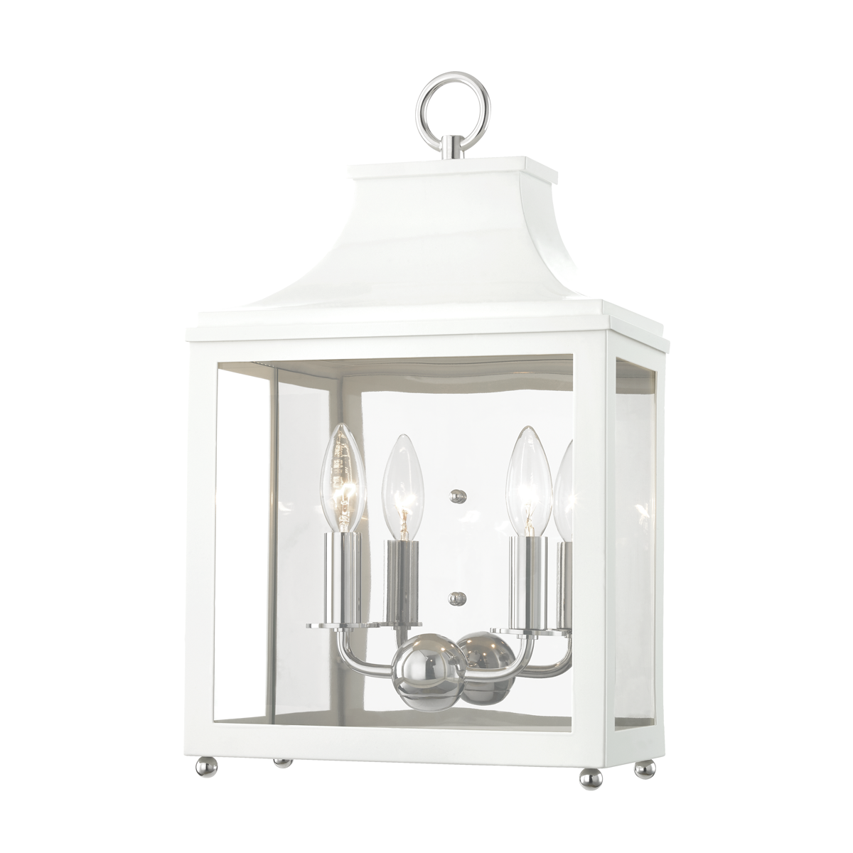 Leigh Wall Sconce in Polished Nickel/white Finish
