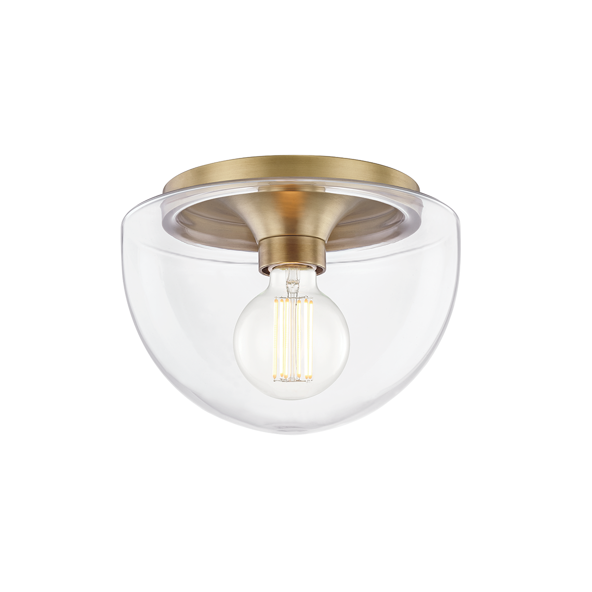 Grace Flush Mount in Aged Brass Finish