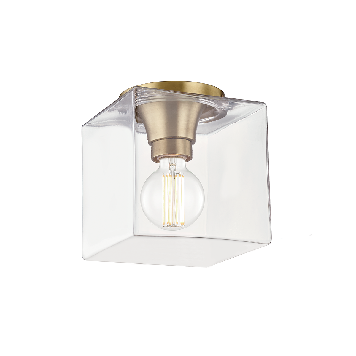 Grace Flush Mount in Aged Brass Finish