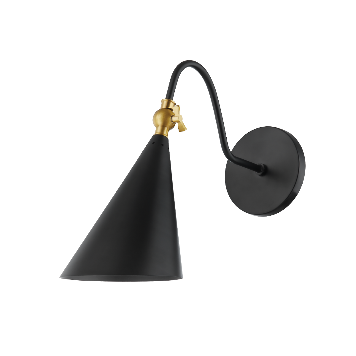Lupe Wall Sconce in Aged Brass/soft Black Finish