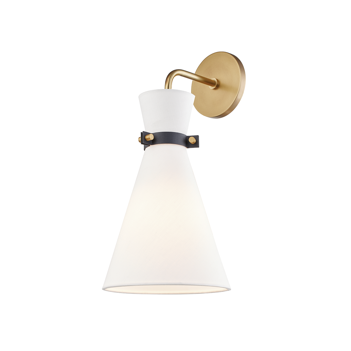 Julia Wall Sconce in Aged Brass/black Finish