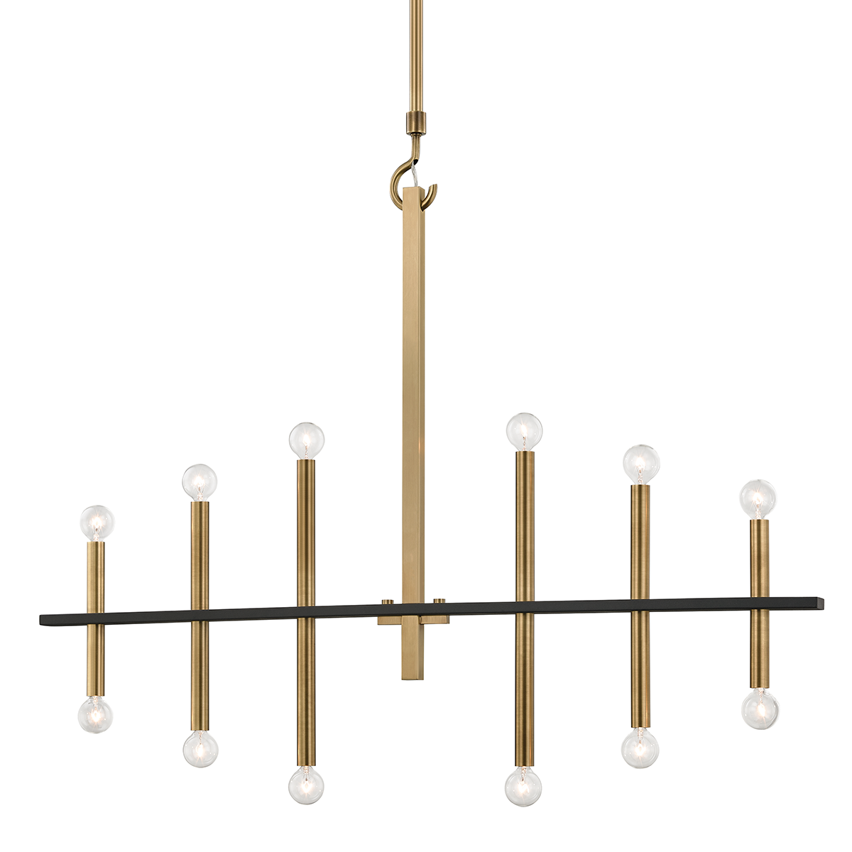 Colette Chandelier in Aged Brass/black Finish