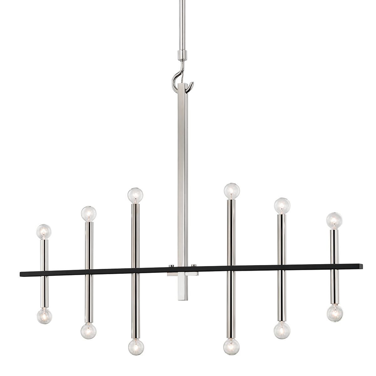Colette Chandelier in Polished Nickel/black Finish
