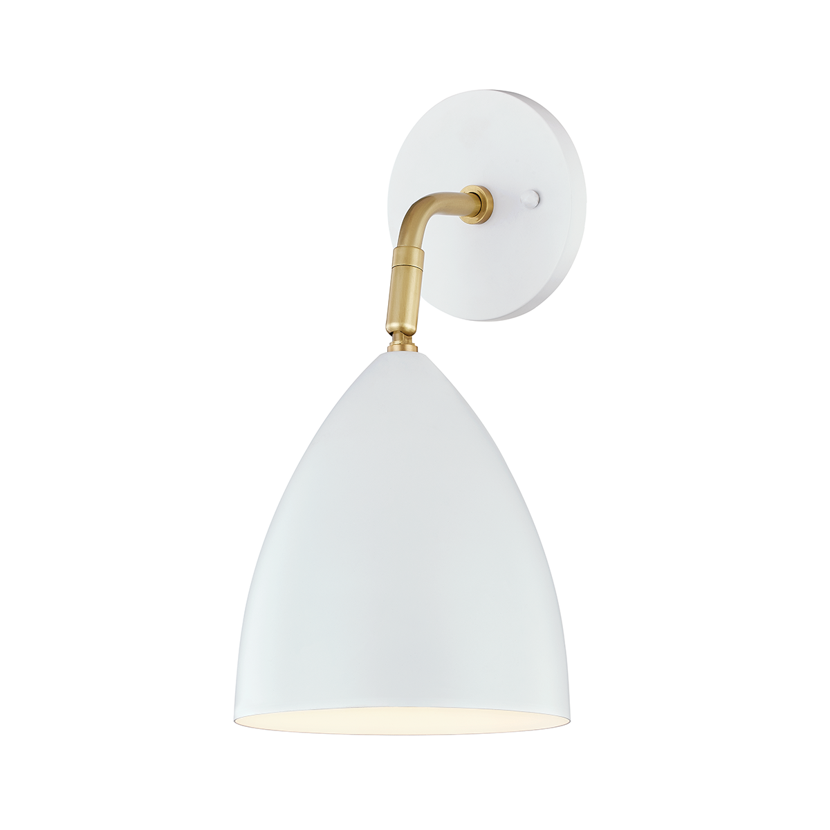 Gia Wall Sconce in Aged Brass/soft Off White Finish