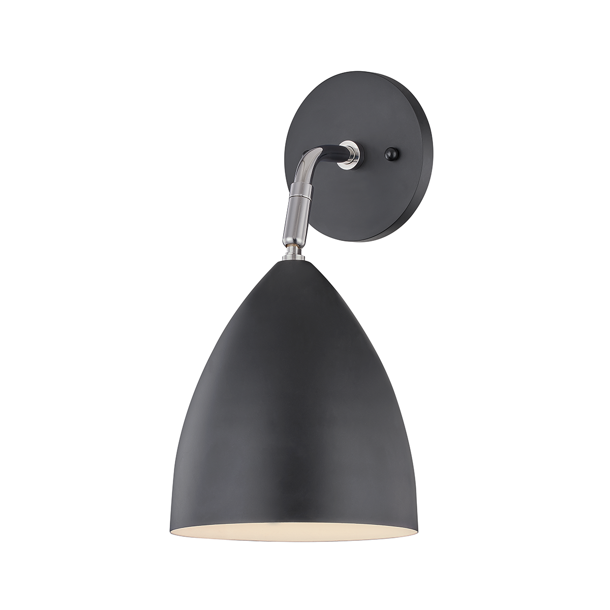 Gia Wall Sconce in Polished Nickel/black Finish