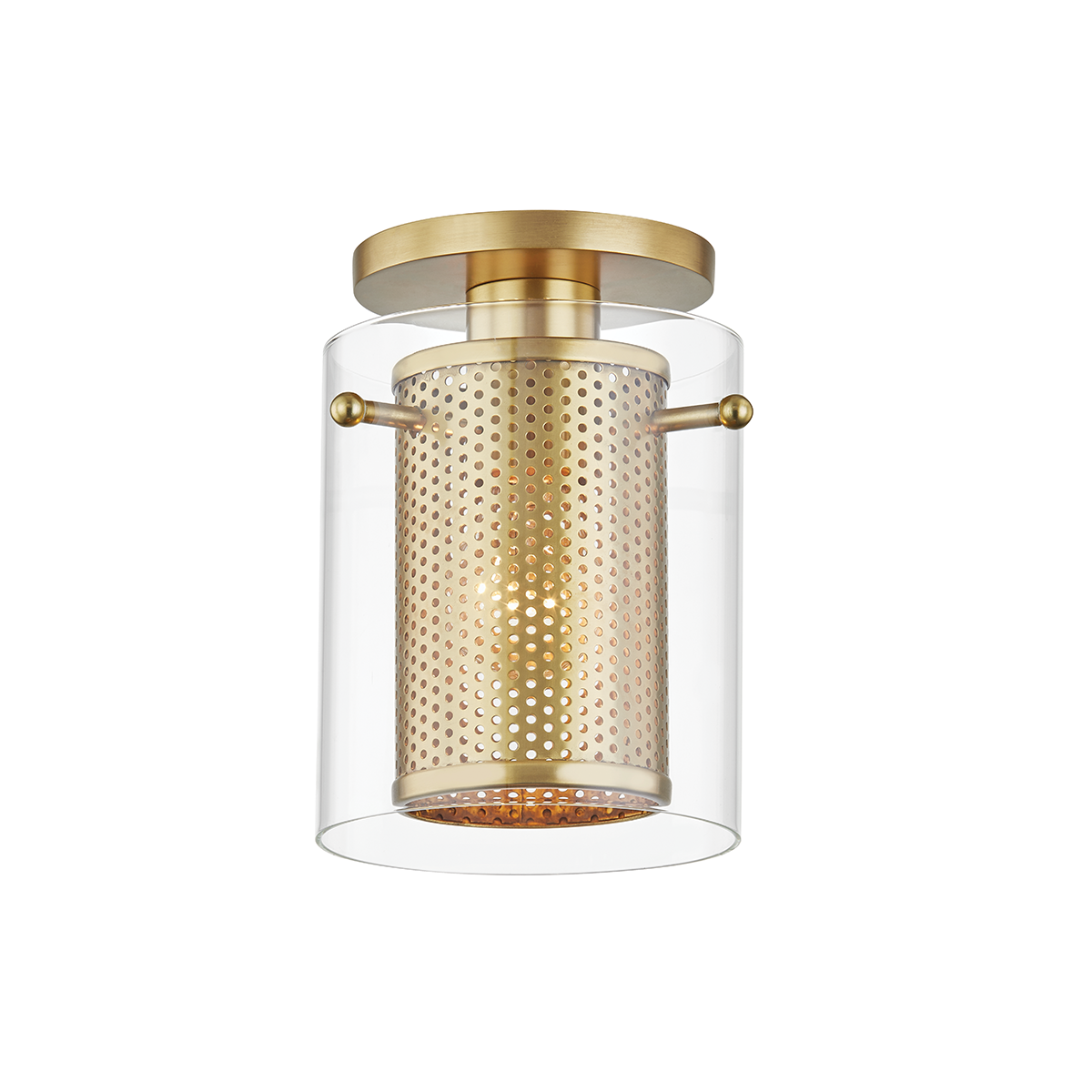 Elanor Semi Flush in Aged Brass Finish