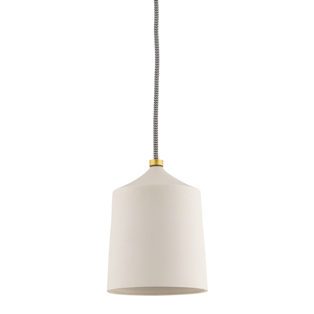 Megan Pendant in Aged Brass/Matte White Finish