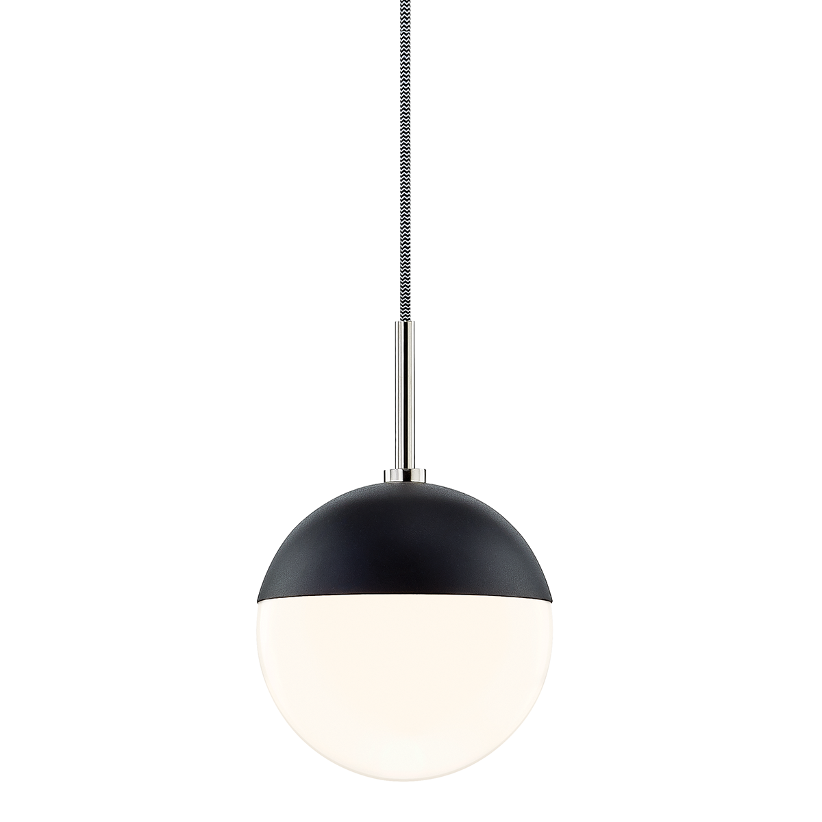 Renee Pendant in Polished Nickel/black Finish