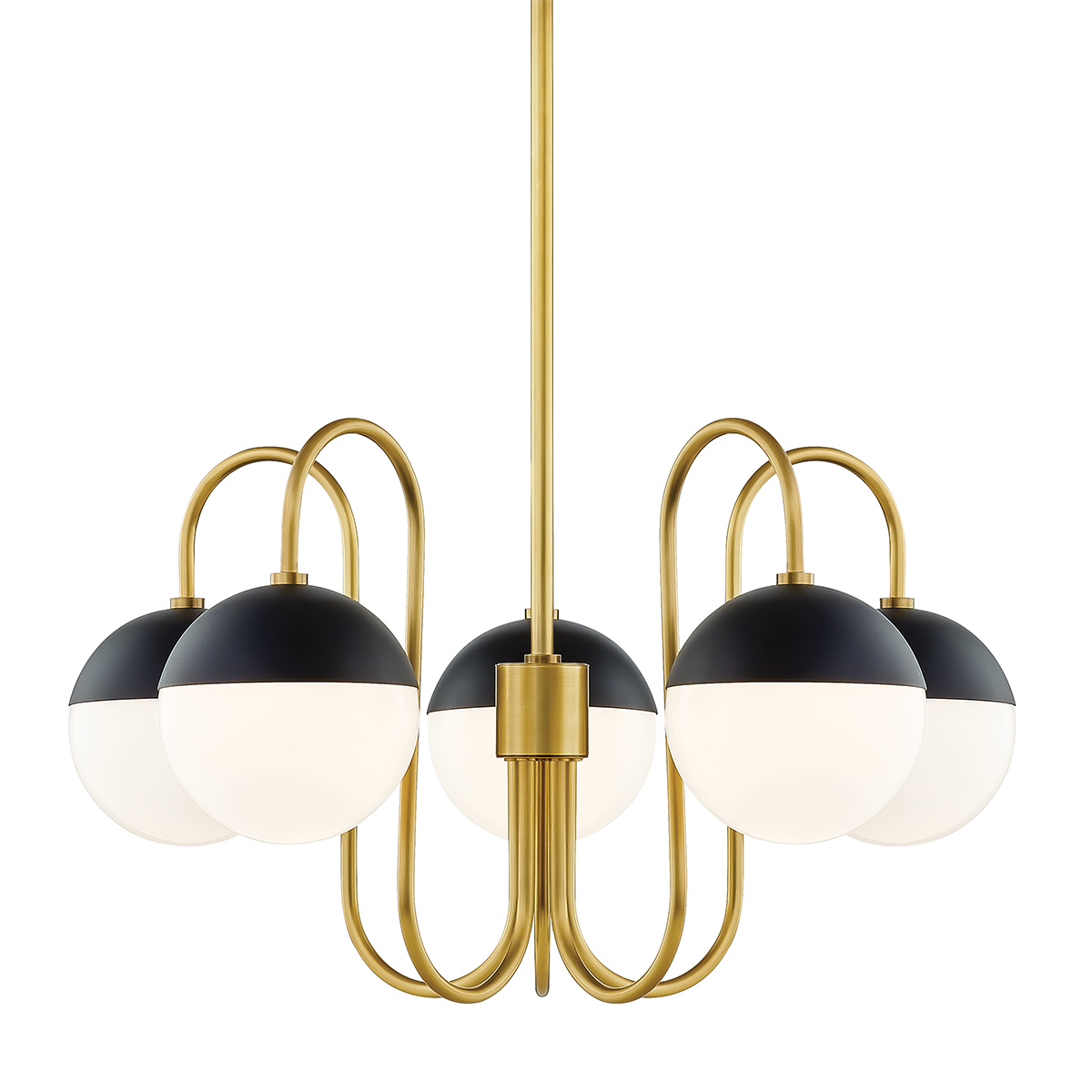 Renee Chandelier in Aged Brass/black Finish