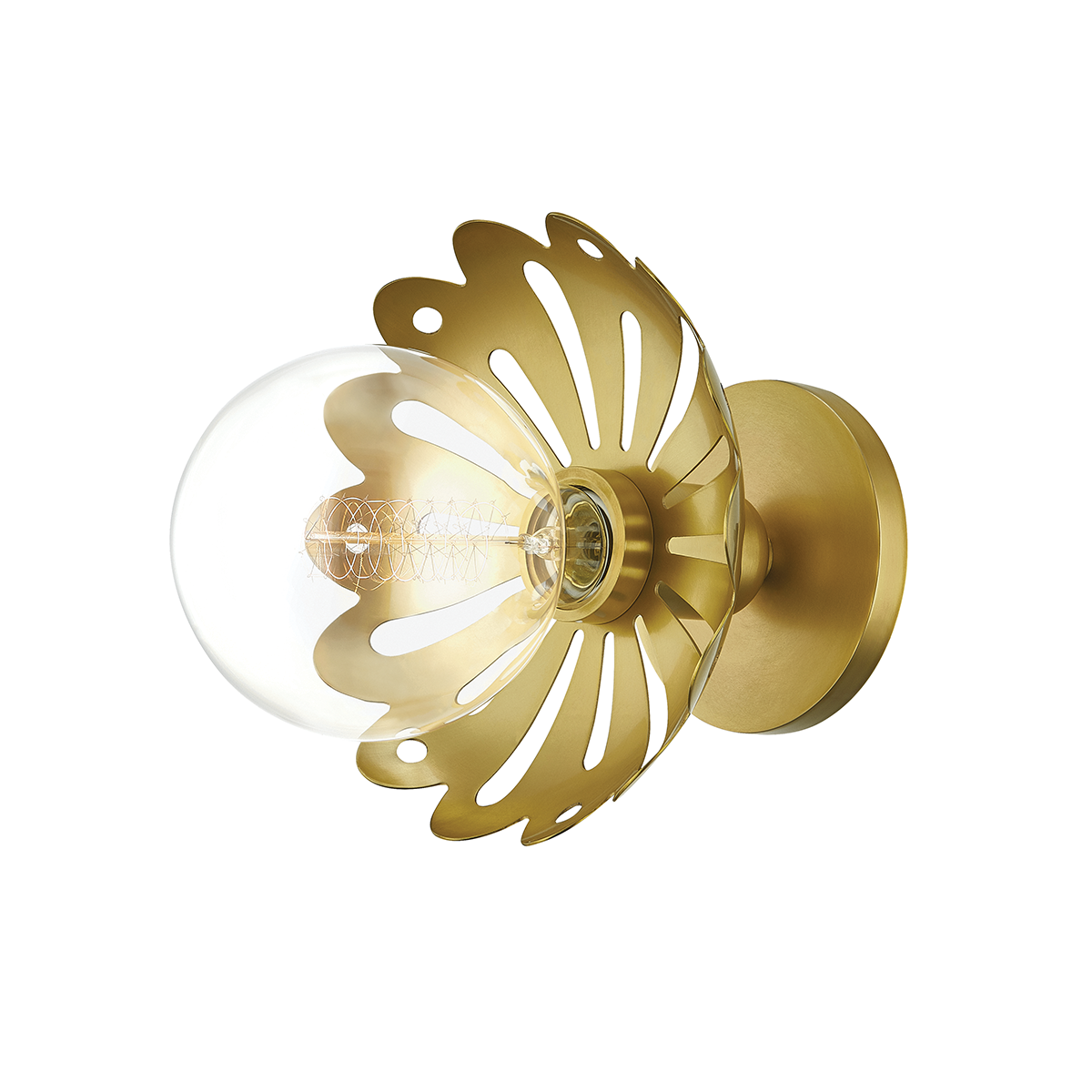 Alyssa Wall Sconce in Aged Brass Finish