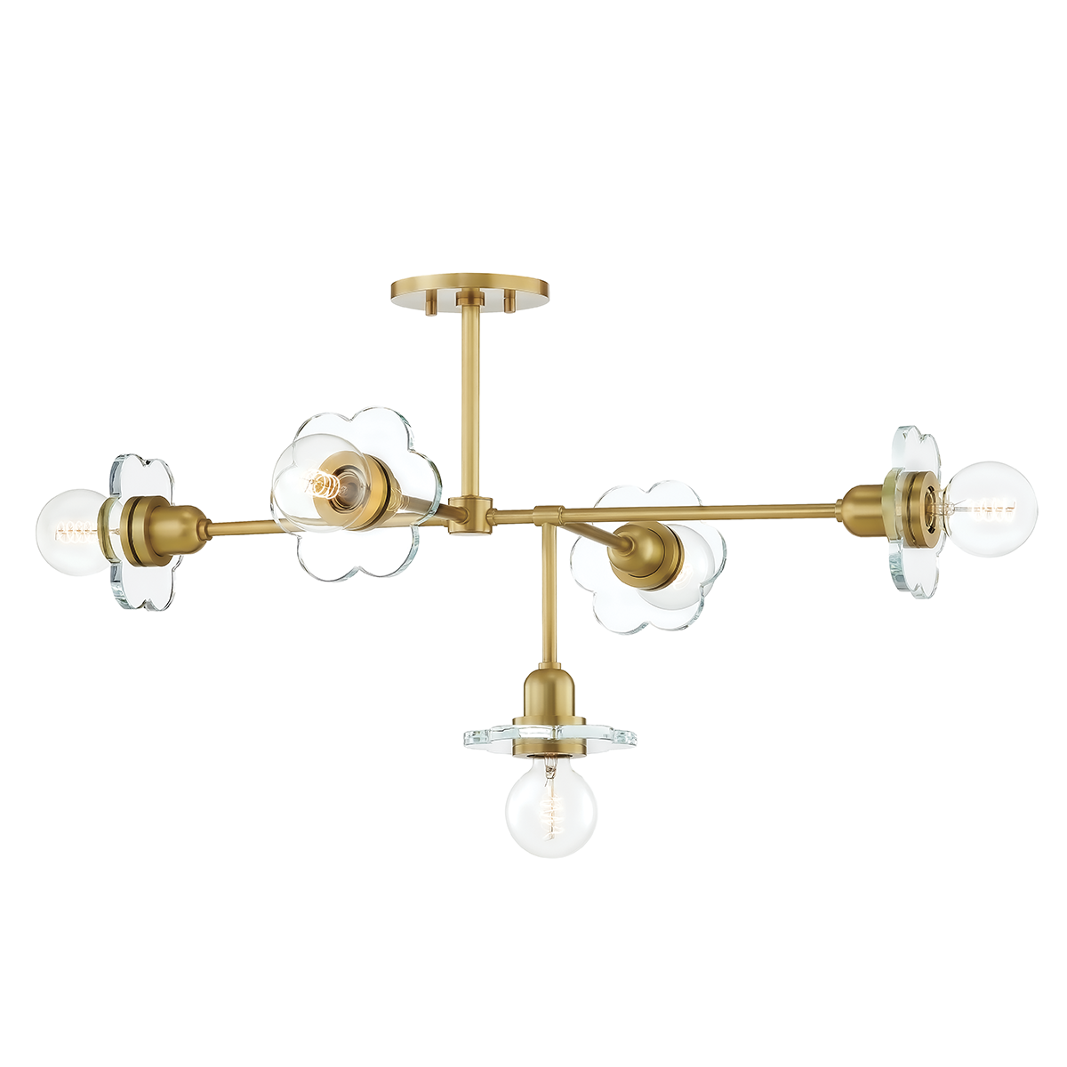 Alexa Chandelier in Aged Brass Finish