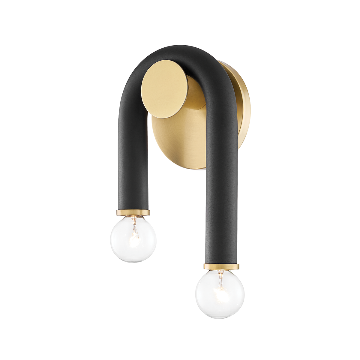 Whit Wall Sconce in Aged Brass/black Finish
