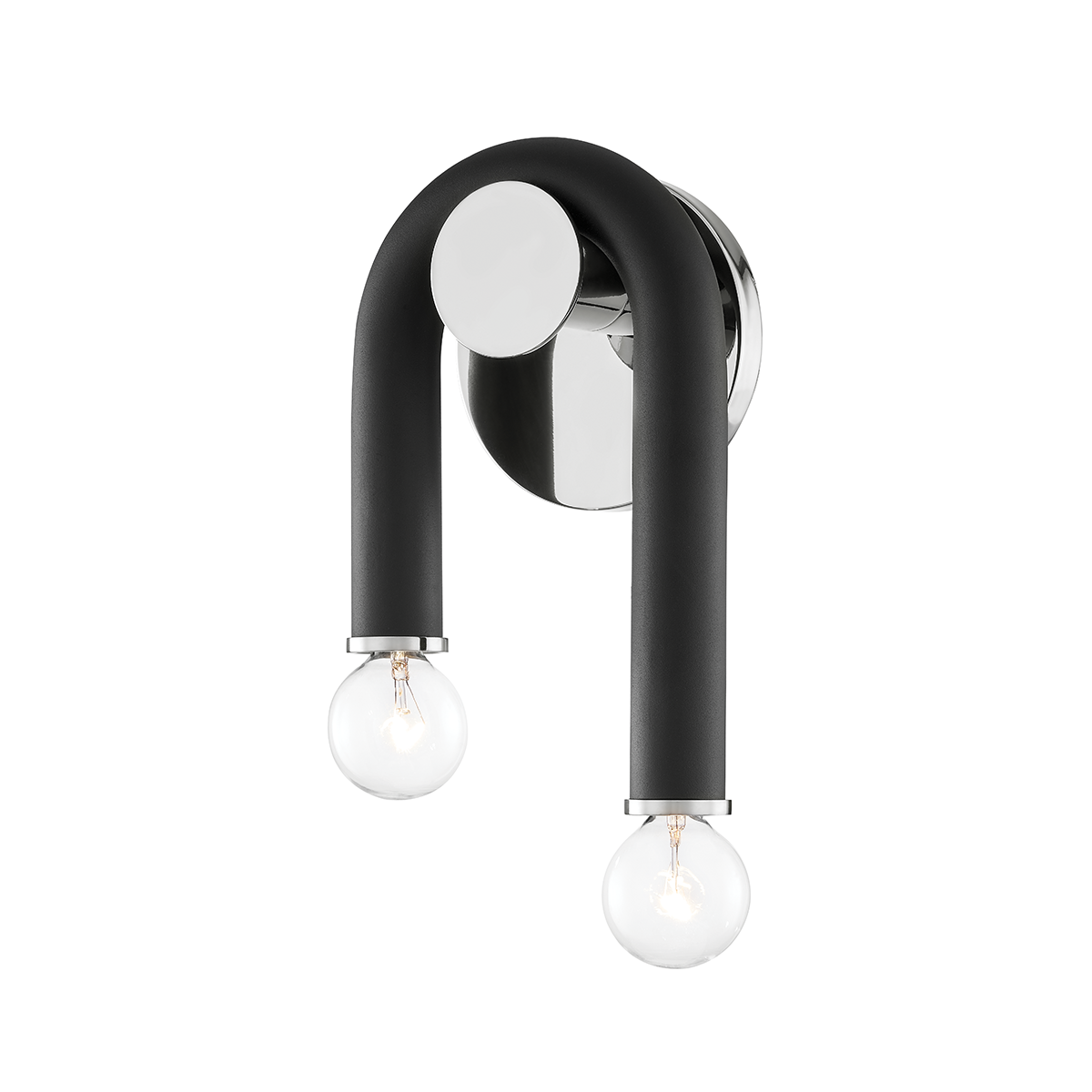 Whit Wall Sconce in Polished Nickel/black Finish
