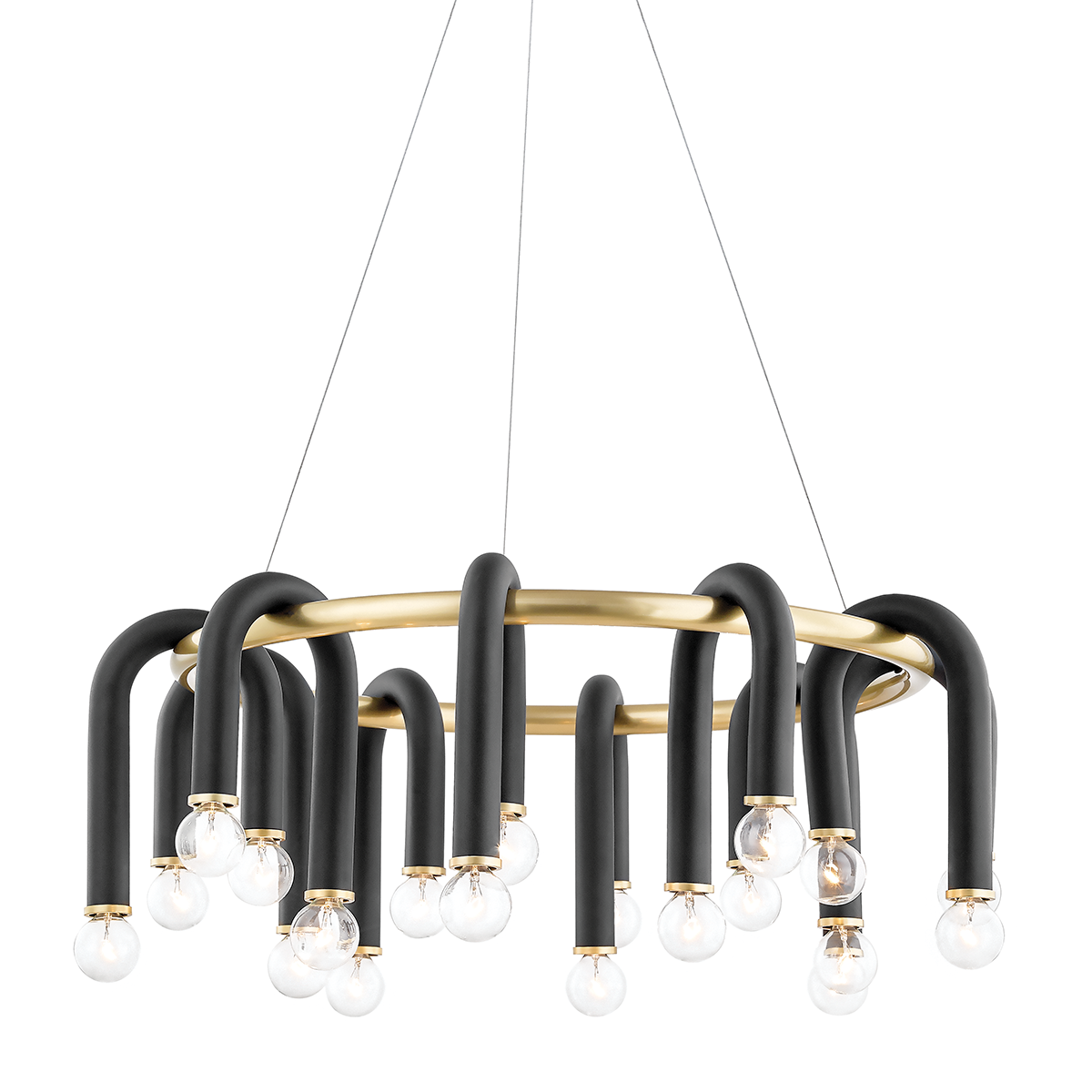 Whit Chandelier in Aged Brass/black Finish