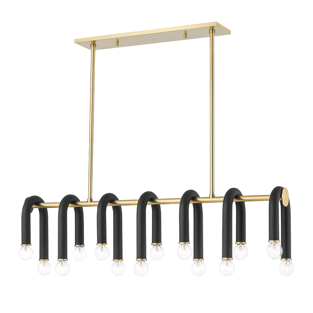 Whit Linear in Aged Brass/black Finish