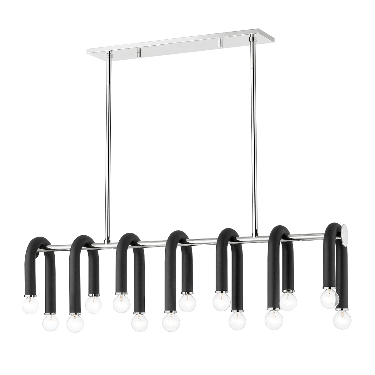 Whit Linear in Polished Nickel/black Finish