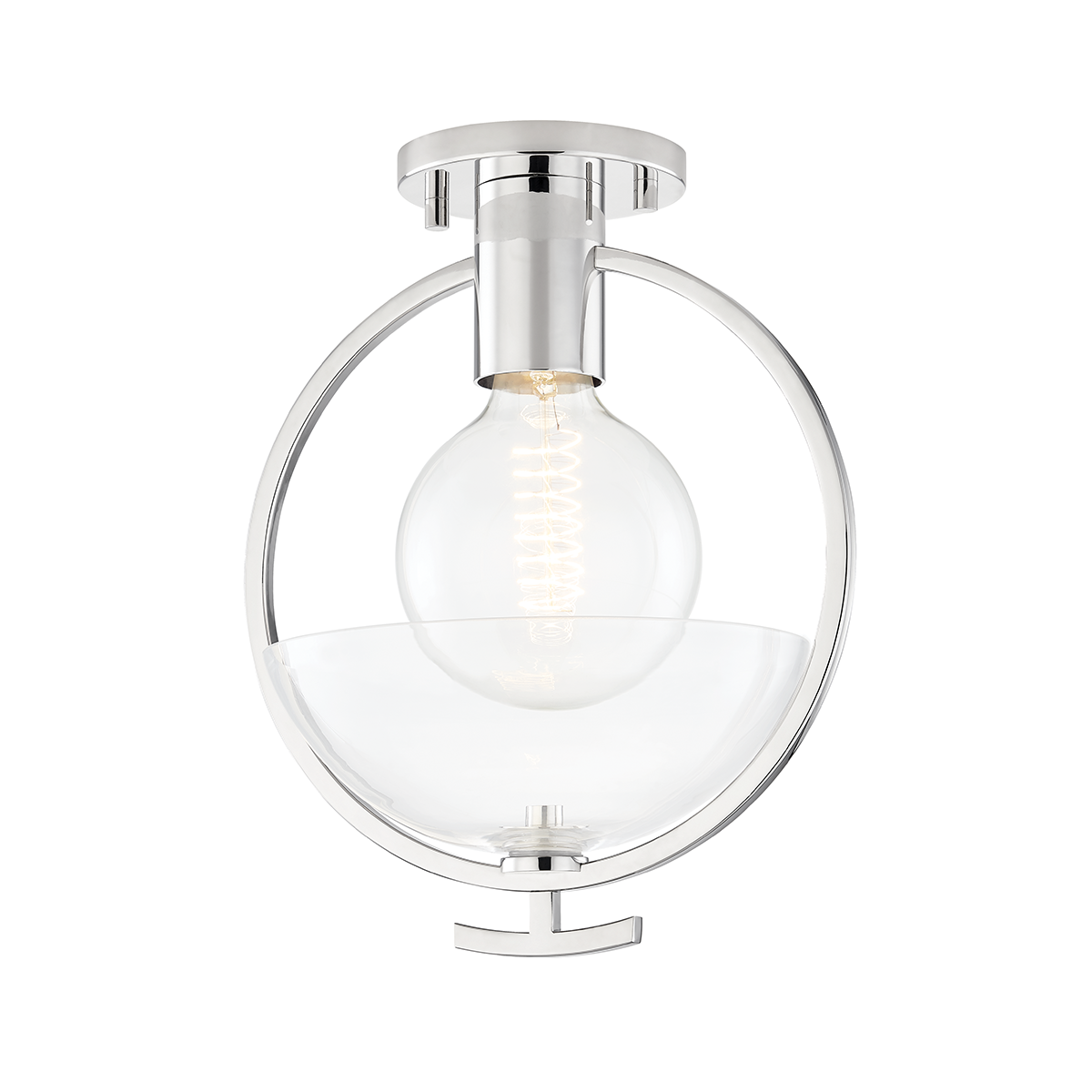Ringo Semi Flush in Polished Nickel Finish