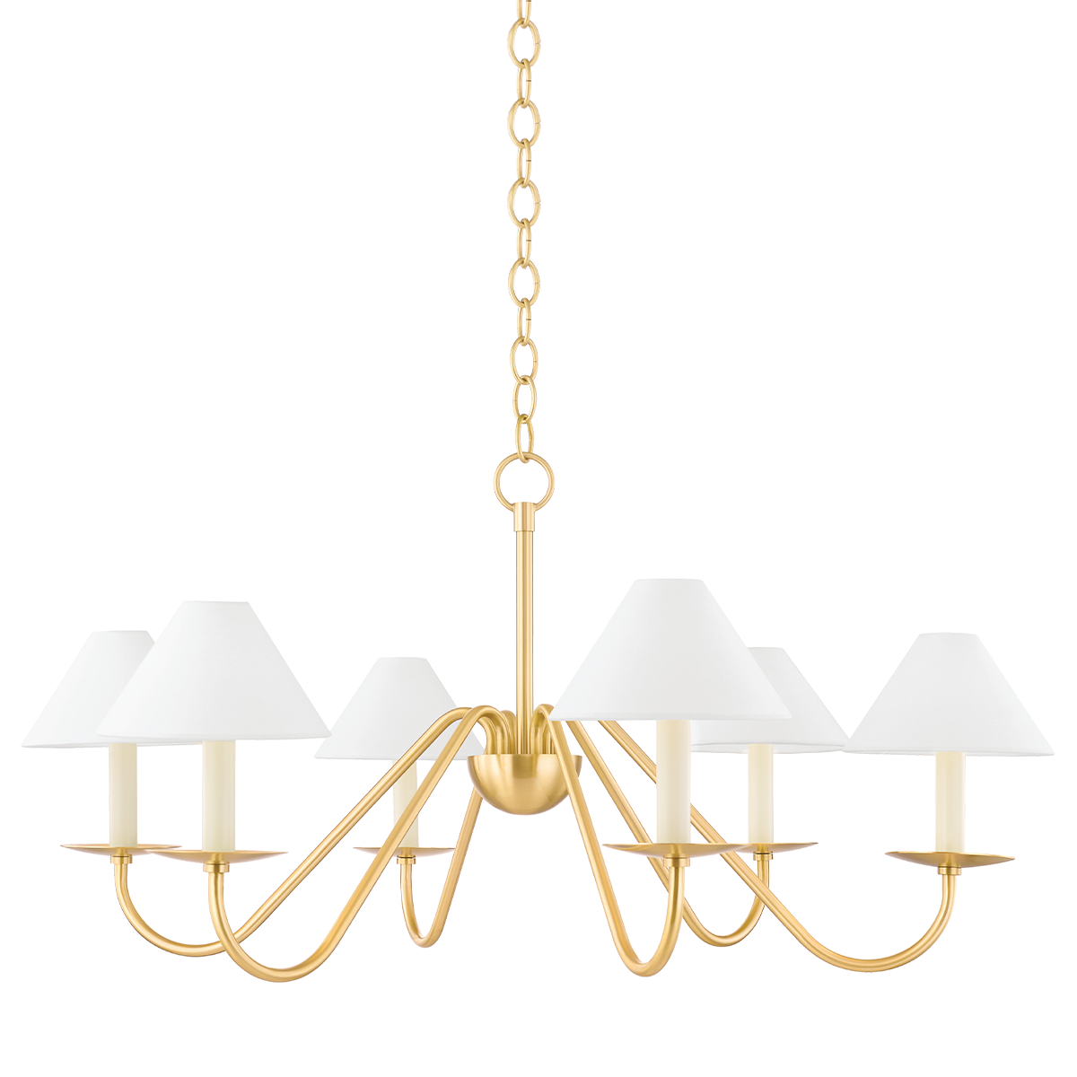 Lenore Chandelier in Aged Brass Finish