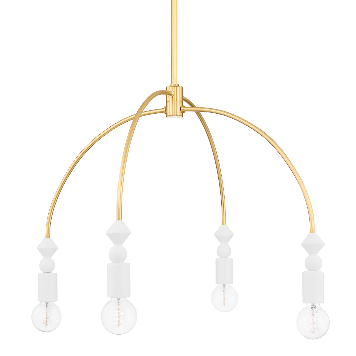 Flora Chandelier in Aged Brass Finish