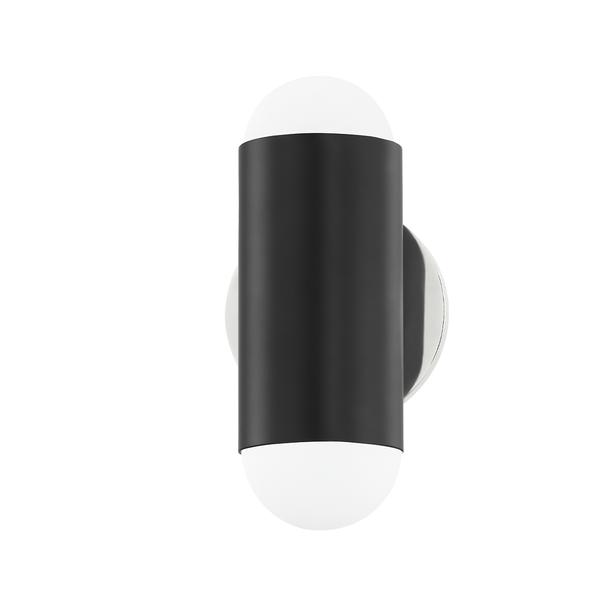 Kira Wall Sconce in Polished Nickel/Soft Black Finish
