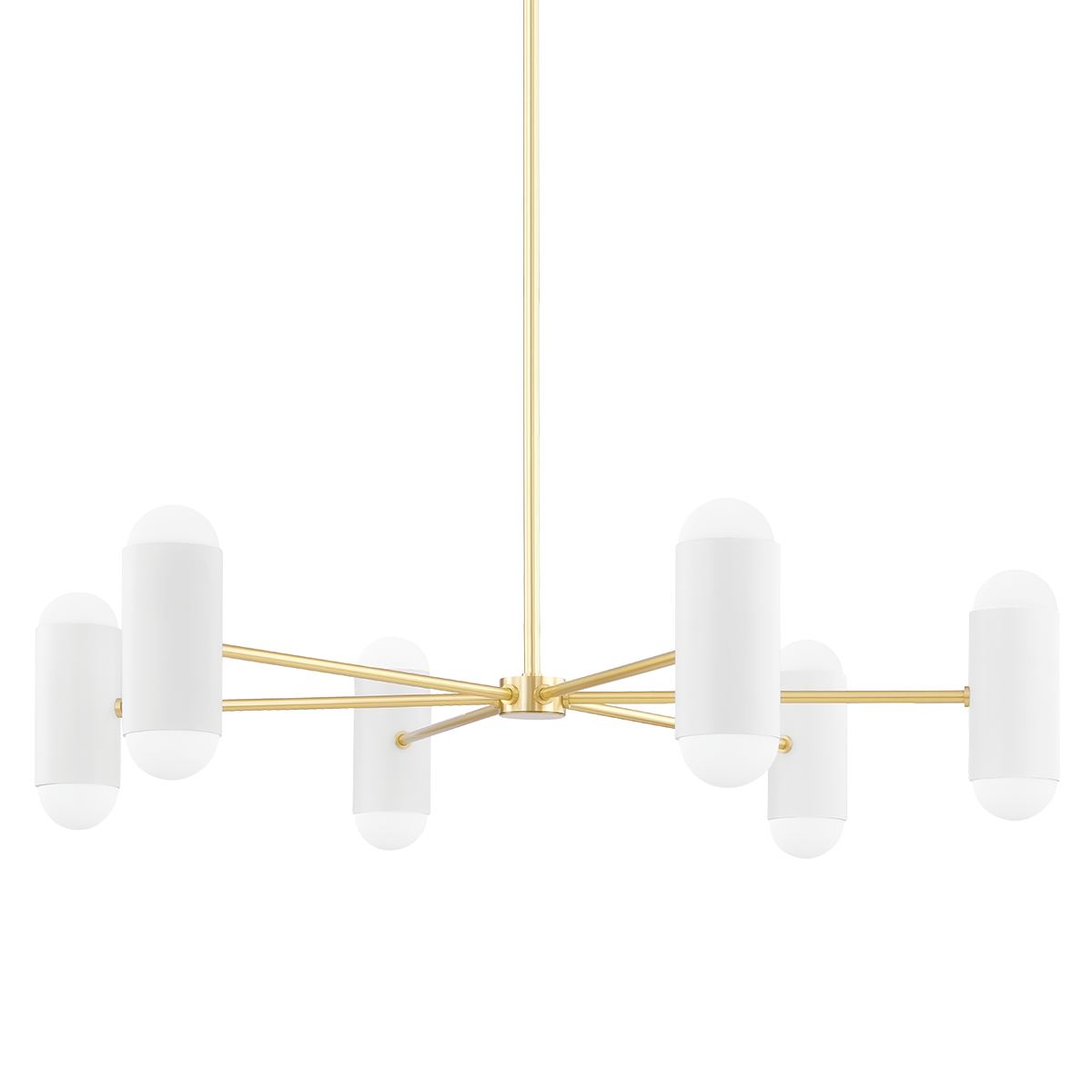 Kira Chandelier in Aged Brass/soft White Combo Finish