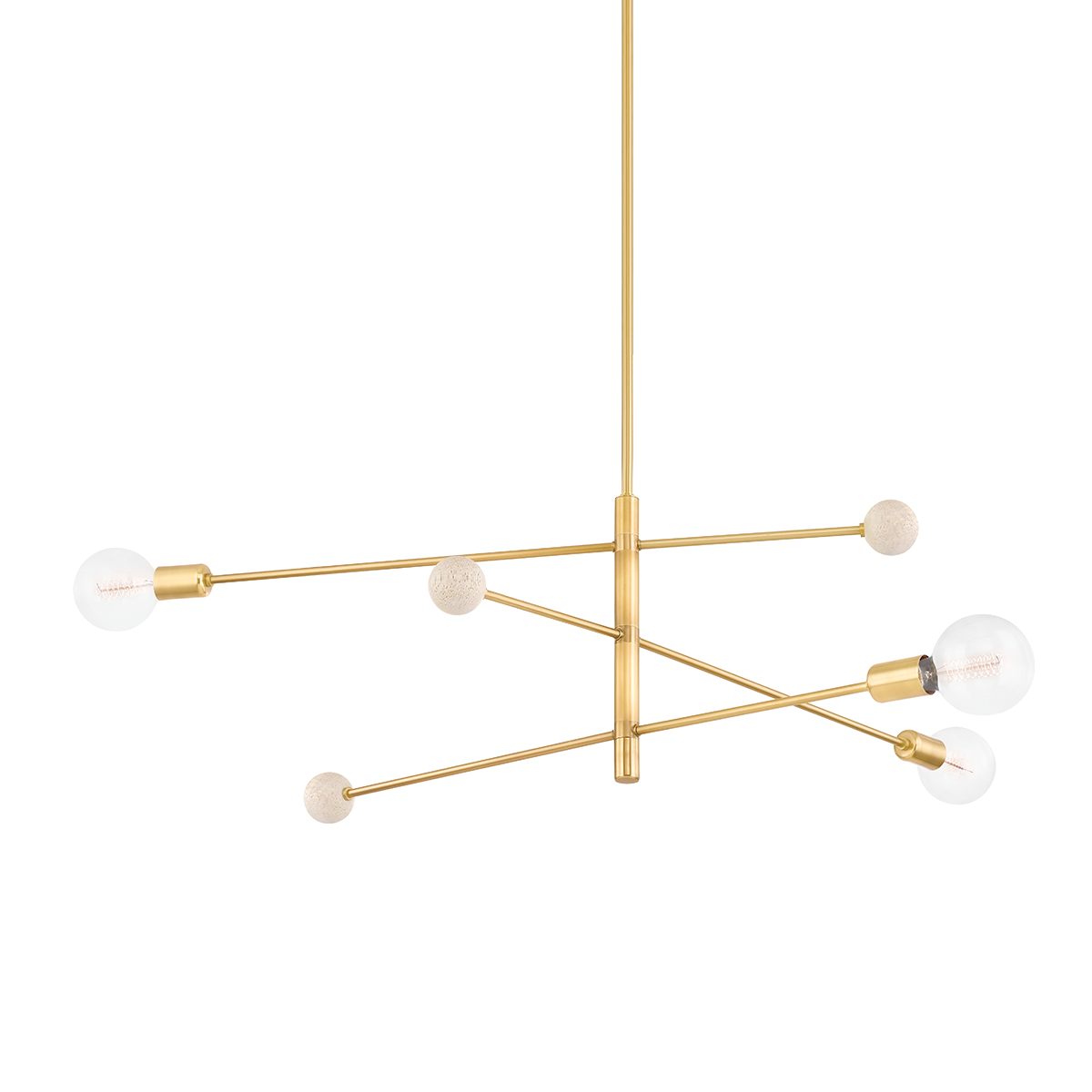 Slater Chandelier in Aged Brass Finish