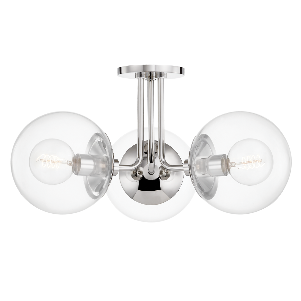 Meadow Semi Flush in Polished Nickel Finish