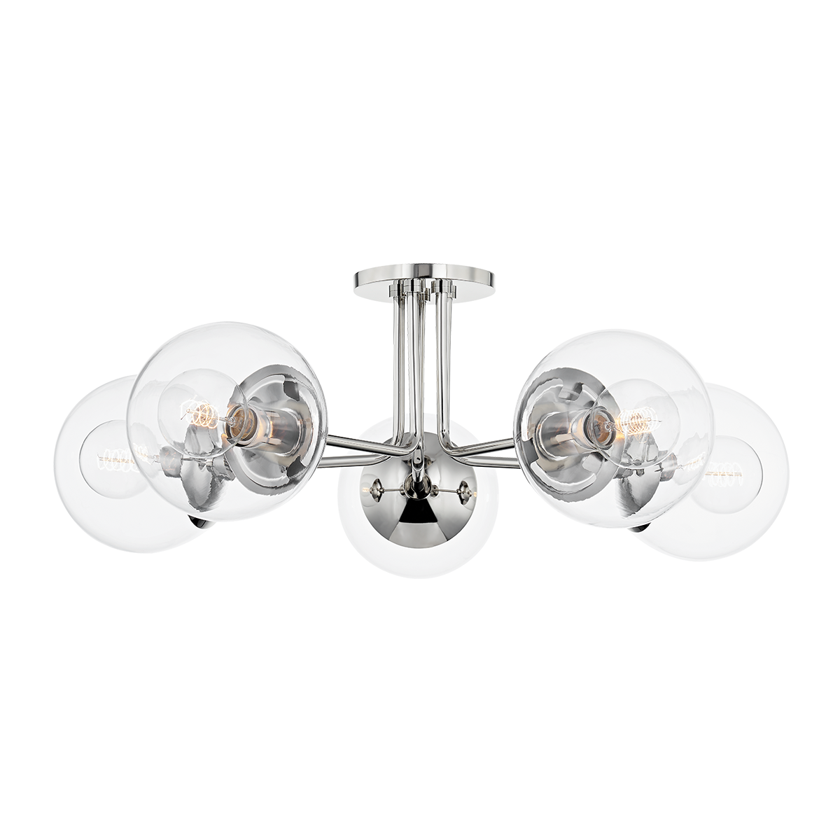 Meadow Semi Flush in Polished Nickel Finish